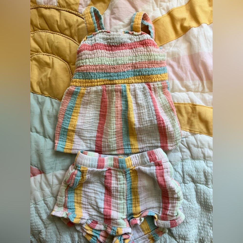 Cat & Jack Pastel Striped Toddler Outfit